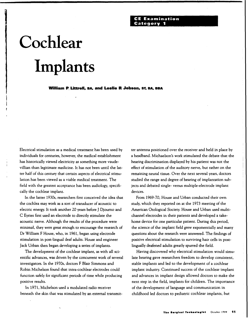 Cochlear Implants