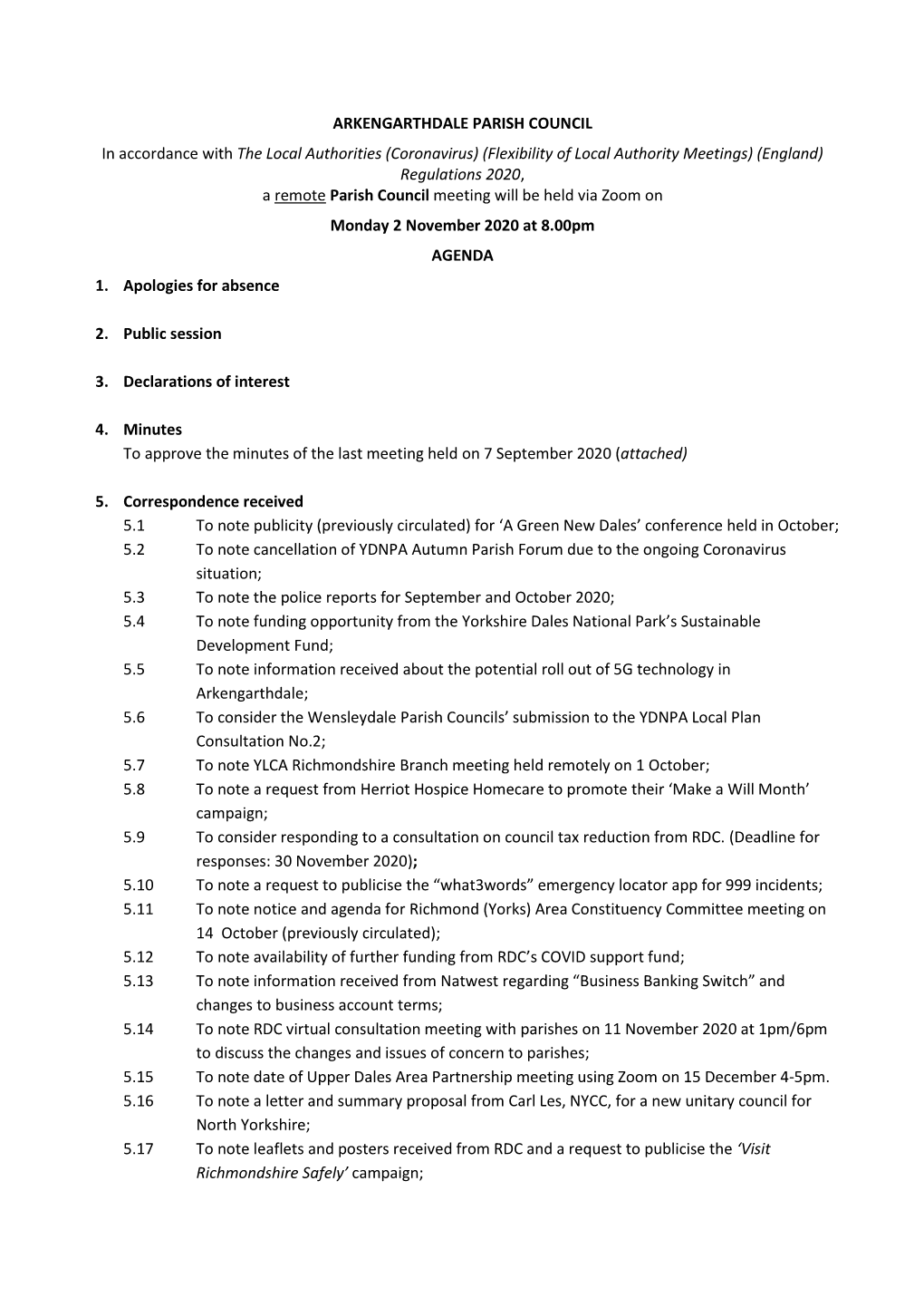 Coronavirus) (Flexibility of Local Authority Meetings