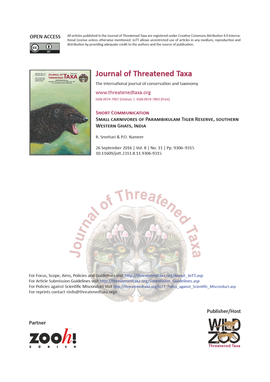 Journaloffthreatenedtaxa