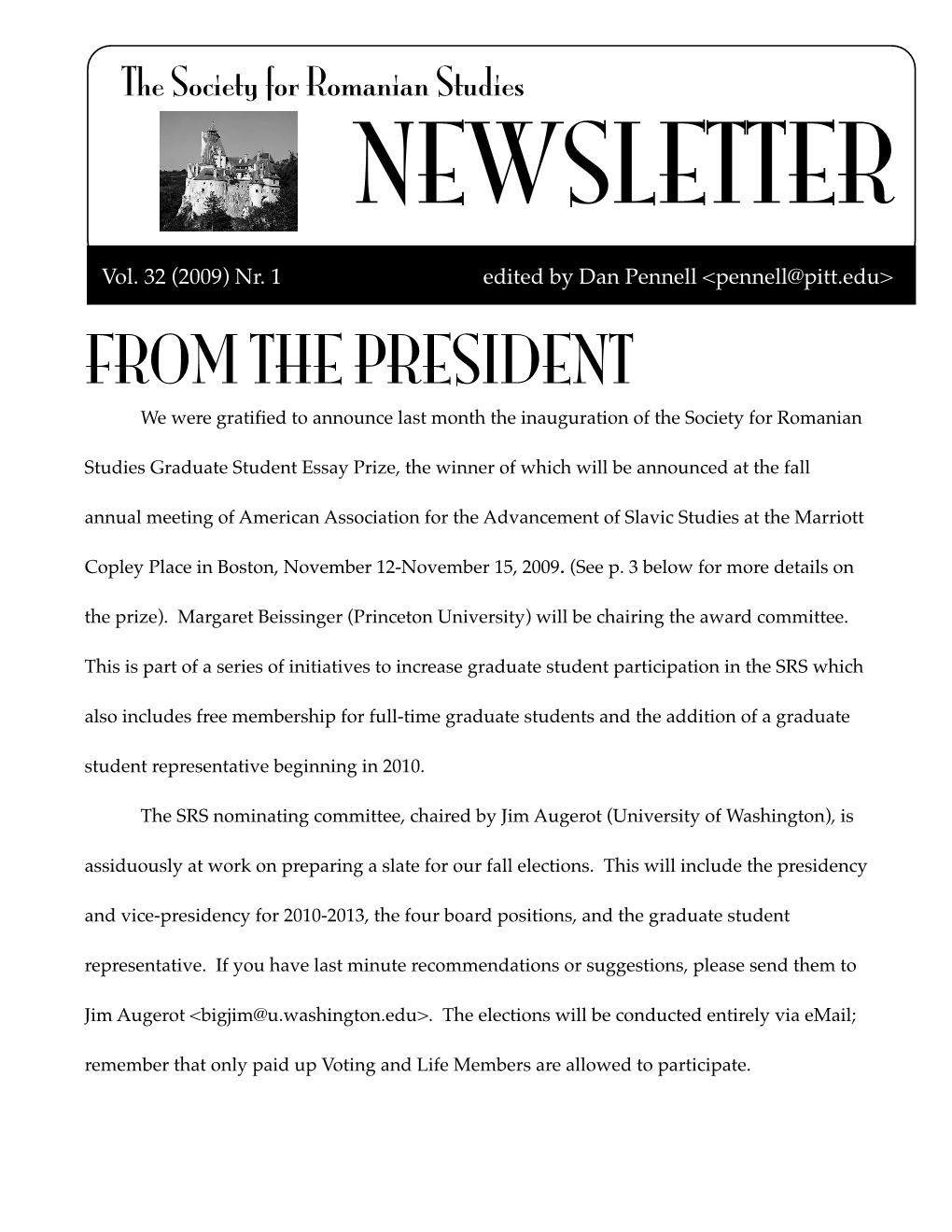 2009 Spring Newsletter