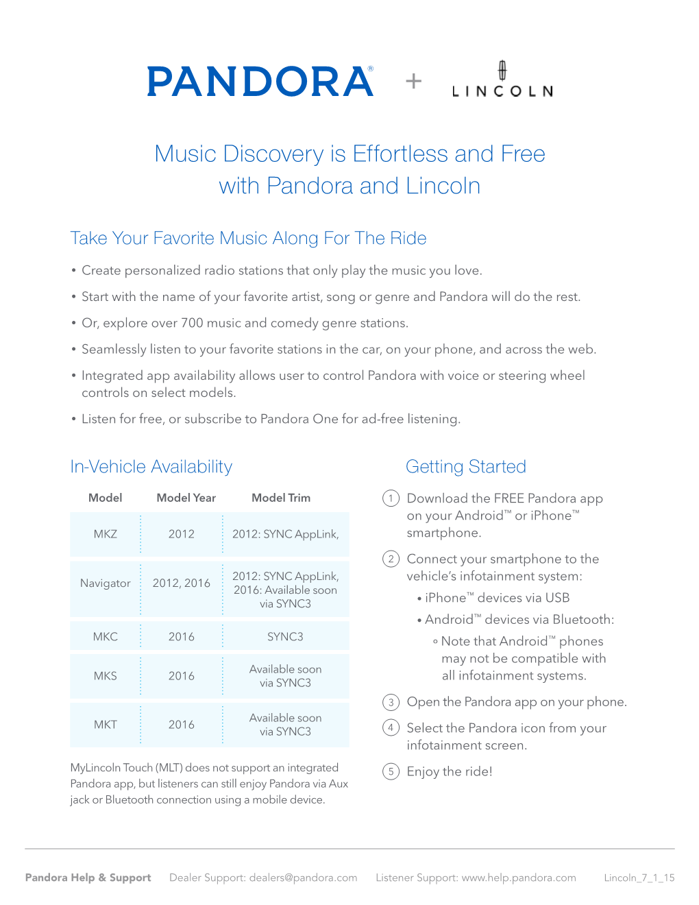 Music Discovery Is Effortless and Free with Pandora and Lincoln