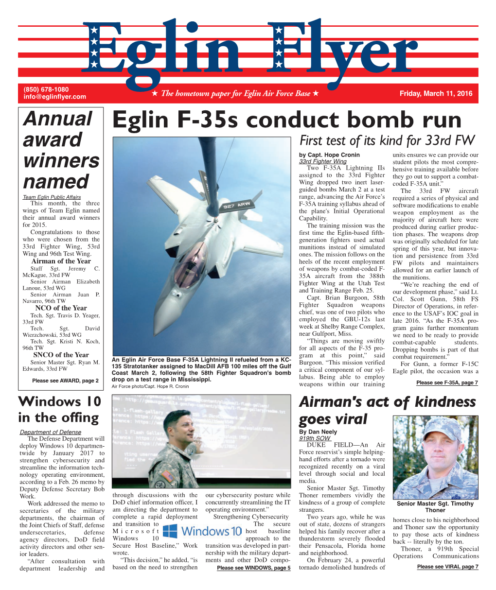 Eglin F-35S Conduct Bomb Run Award First Test of Its Kind for 33Rd FW by Capt