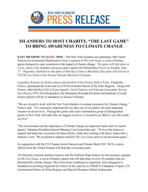 “The Last Game” to Bring Awareness to Climate Change