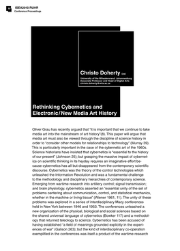 Rethinking Cybernetics and Electronic / New Media Art History