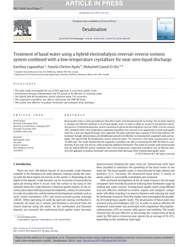 Treatment of Basal Water Using a Hybrid Electrodialysis Reversal–Reverse Osmosis System Combined with a Low-Temperature Crystallizer for Near-Zero Liquid Discharge