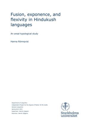 Fusion, Exponence, and Flexivity in Hindukush Languages