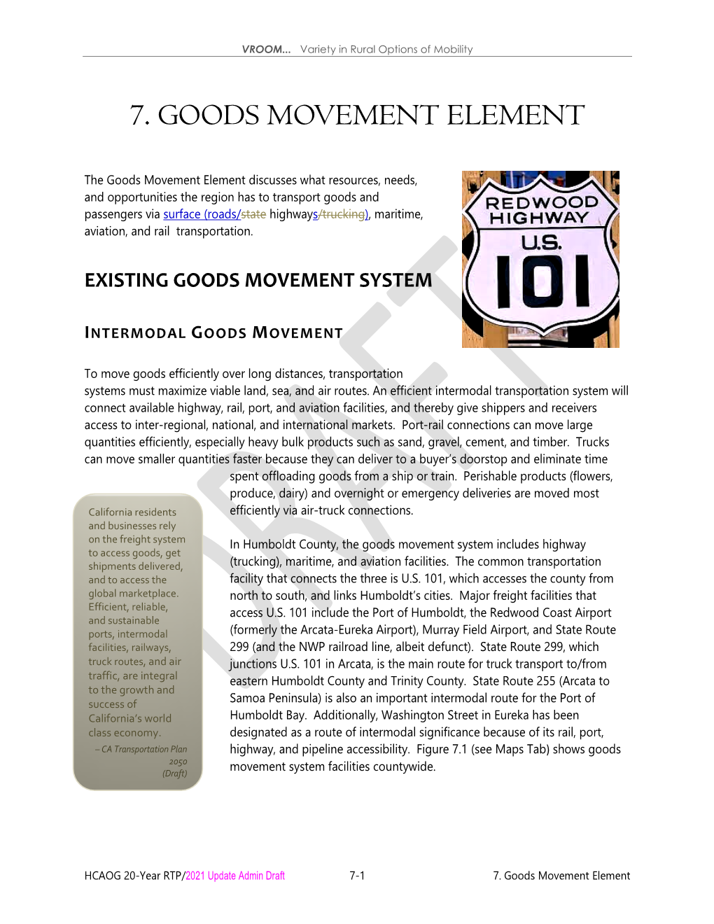 7. Goods Movement Element