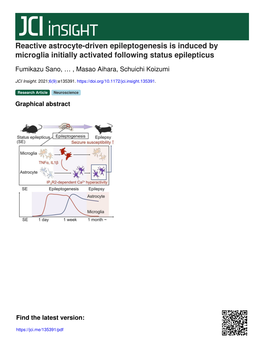 Reactive Astrocyte-Driven Epileptogenesis Is Induced by Microglia Initially Activated Following Status Epilepticus