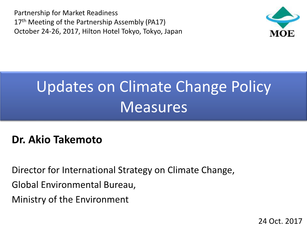 Japan: Updates on Climate Change Policy Measures