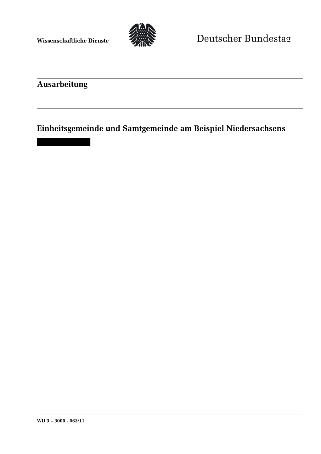 Einheitsgemeinde Und Samtgemeinde Am Beispiel Niedersachsens