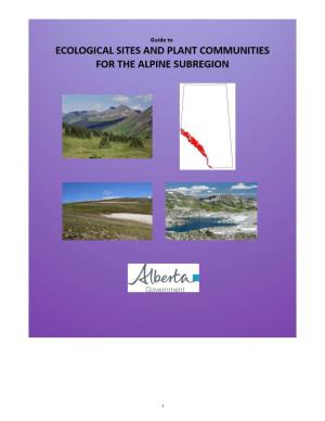 Ecological Sites and Plant Communities for the Alpine Subregion