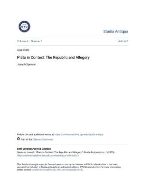 The Republic and Allegory