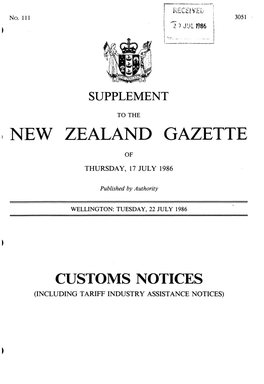 I New Zealand Gazette