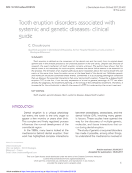 Tooth Eruption Disorders Associated with Systemic and Genetic Diseases: Clinical Guide