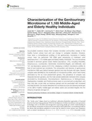 Characterization of the Genitourinary Microbiome of 1,165 Middle-Aged and Elderly Healthy Individuals