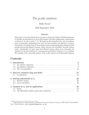 The P-Adic Numbers