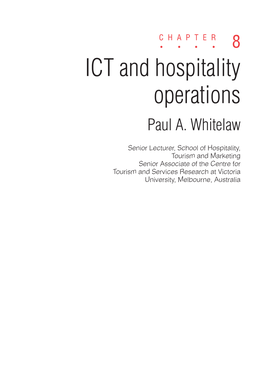 ICT and Hospitality Operations Paul A