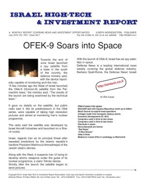OFEK-9 Soars Into Space