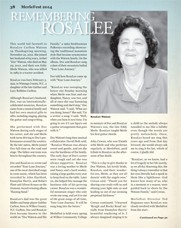 Remembering Rosalee Watson