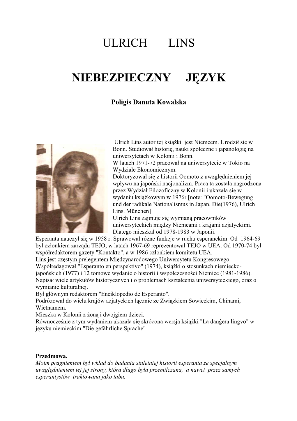 Ulrich Lins Niebezpieczny Język