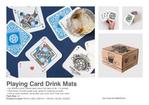 Playing Card Drink Mats • 54 Different Drink Marker Beer Mats (Full Deck of 52 + 2 Jokers)