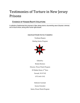 Testimonies of Torture in New Jersey Prisons