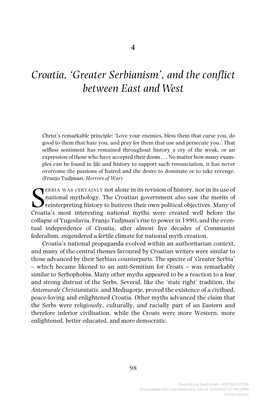 Croatia, ‘Greater Serbianism’, and the Conflict Between East and West