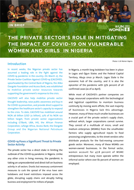The Private Sector's Role in Mitigating the Impact of Covid-19 On