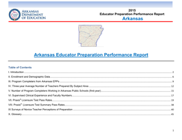 Arkansas Arkansas Educator Preparation Performance Report