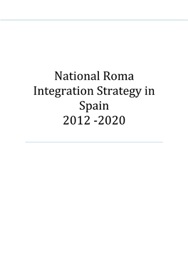 National Roma Integration Strategy in Spain 2012-2020