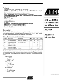 0.18 Um CMOS Cell-Based ASIC Military