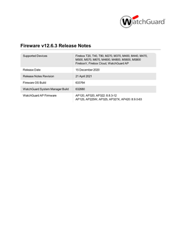 Fireware V12.6.3 Release Notes (PDF)