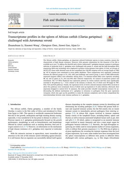 Transcriptome Profiles in the Spleen of African Catfish (Clarias Gariepinus