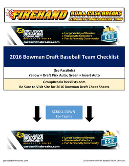 2016 Bowman Draft Chrome Baseball;