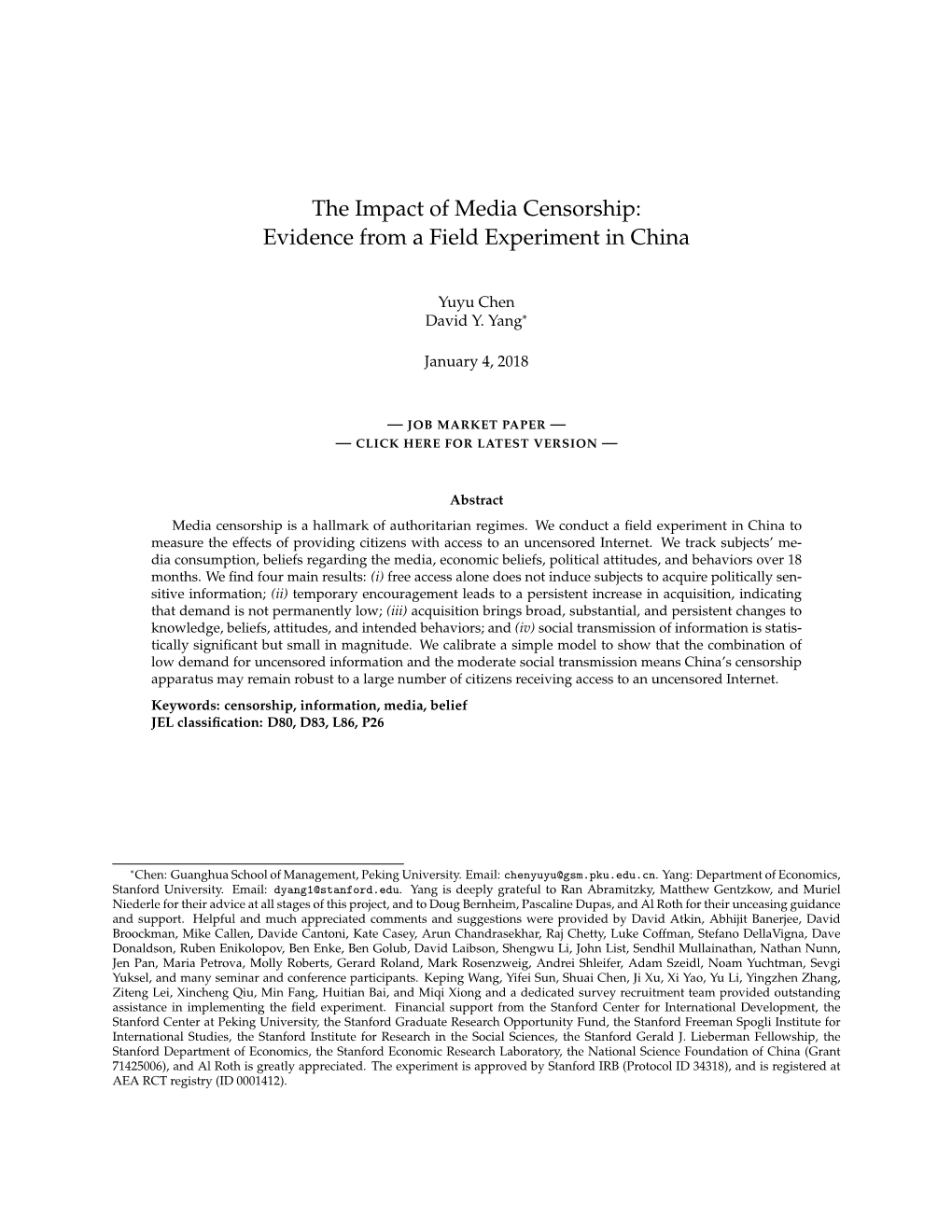 The Impact of Media Censorship: Evidence from a Field Experiment in China