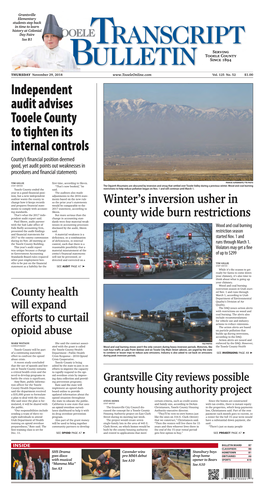 Independent Audit Advises Tooele County to Tighten Its Internal Controls