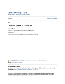 The Triple System of Family Law