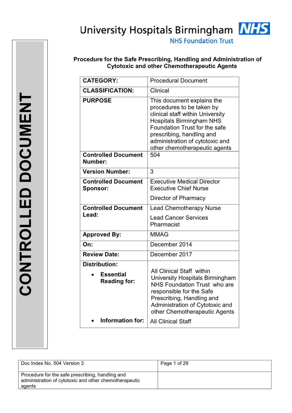 Cytotoxic and Other Chemotherapeutic Agents