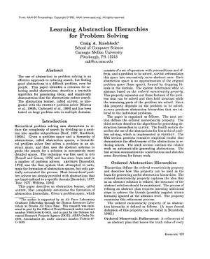 1990-Learning Abstraction Hierarchies for Problem Solving