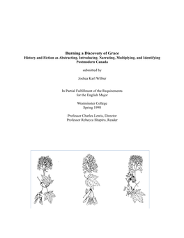 Burning a Discovery of Grace History and Fiction As Abstracting, Introducing, Narrating, Multiplying, and Identifying Postmodern Canada