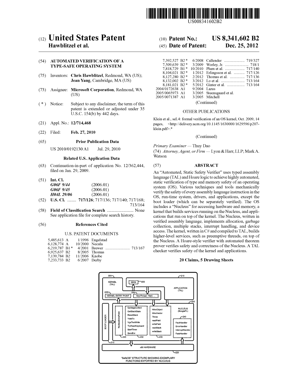 (12) United States Patent (10) Patent No.: US 8,341,602 B2 Hawblitzel Et Al