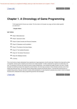 Chapter 1. a Chronology of Game Programming