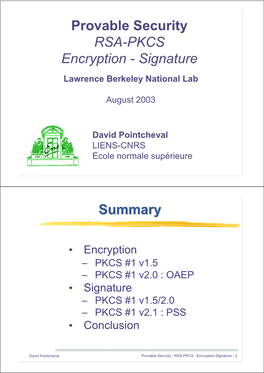 Provable Security RSA-PKCS Encryption - Signature