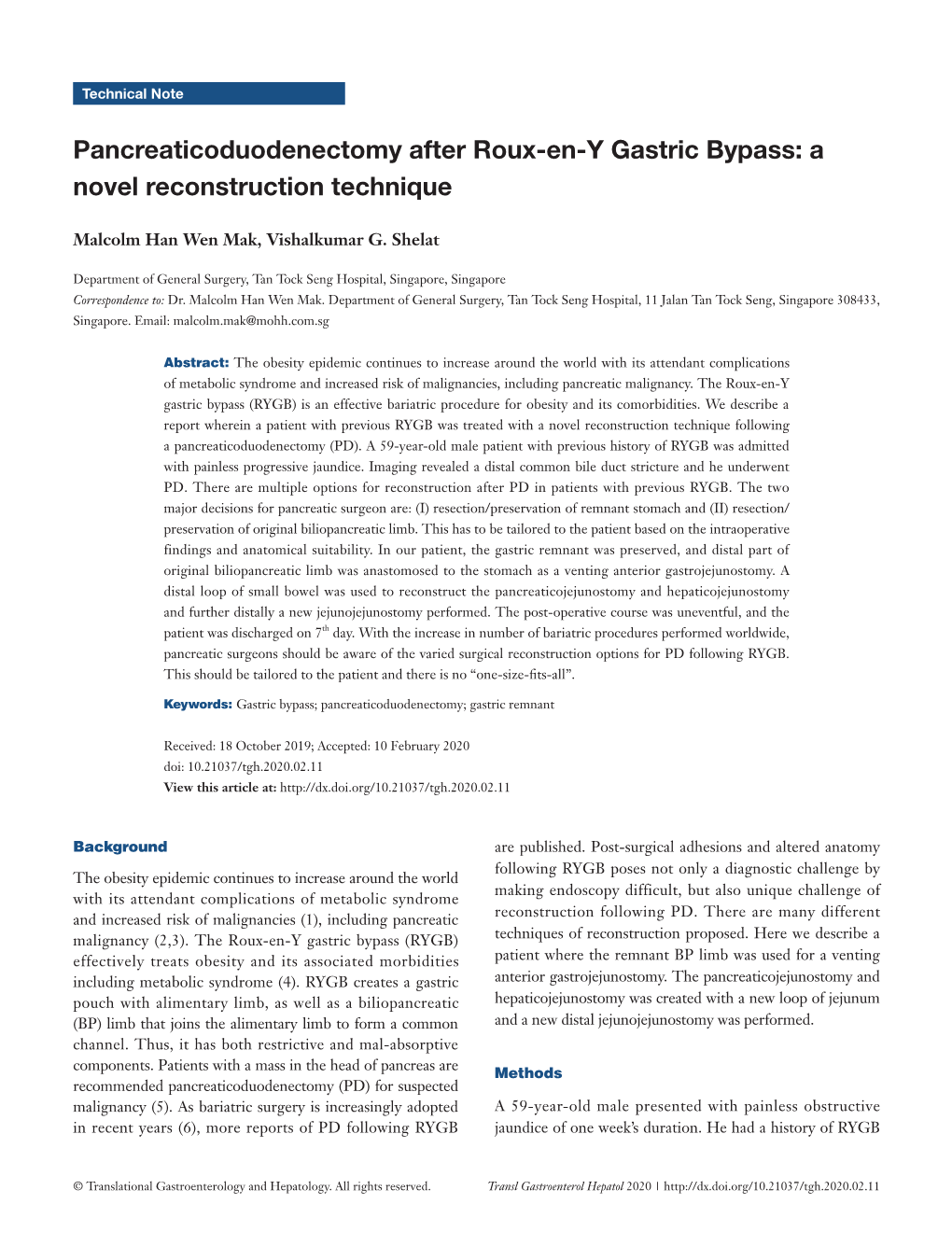 Pancreaticoduodenectomy After Roux-En-Y Gastric Bypass: a Novel Reconstruction Technique