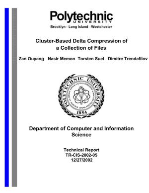 Cluster-Based Delta Compression of a Collection of Files Department of Computer and Information Science