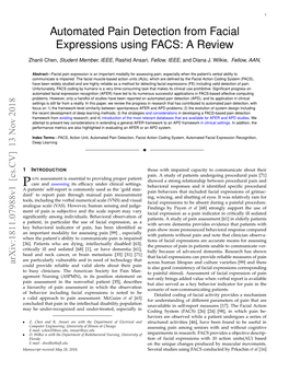 Automated Pain Detection from Facial Expressions Using FACS: a Review