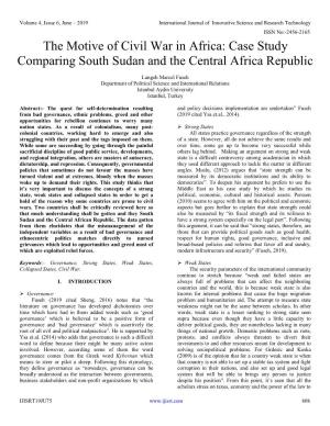 Case Study Comparing South Sudan and the Central Africa Republic