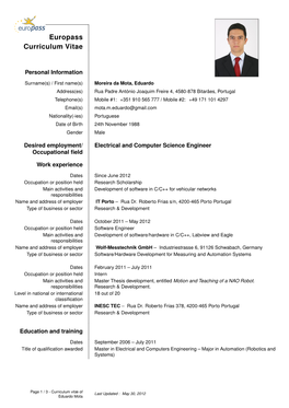 Europass Curriculum Vitae