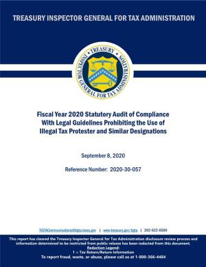 Fiscal Year 2020 Statutory Audit of Compliance with Legal Guidelines Prohibiting the Use of Illegal Tax Protester and Similar Designations