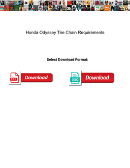 Honda Odyssey Tire Chain Requirements